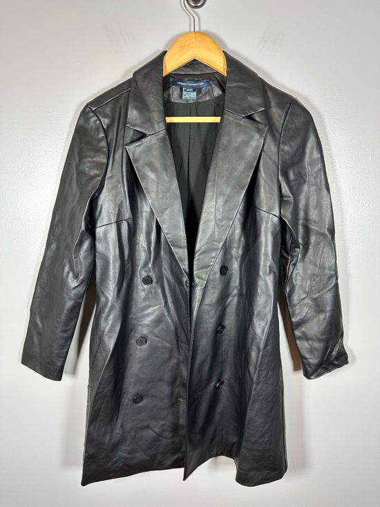 French Connection Jackets & Blazers - French Connection Black Faux Leather Blazer Jacket Women’s Size 2